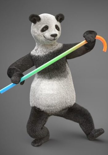 Pan panda jako striptér